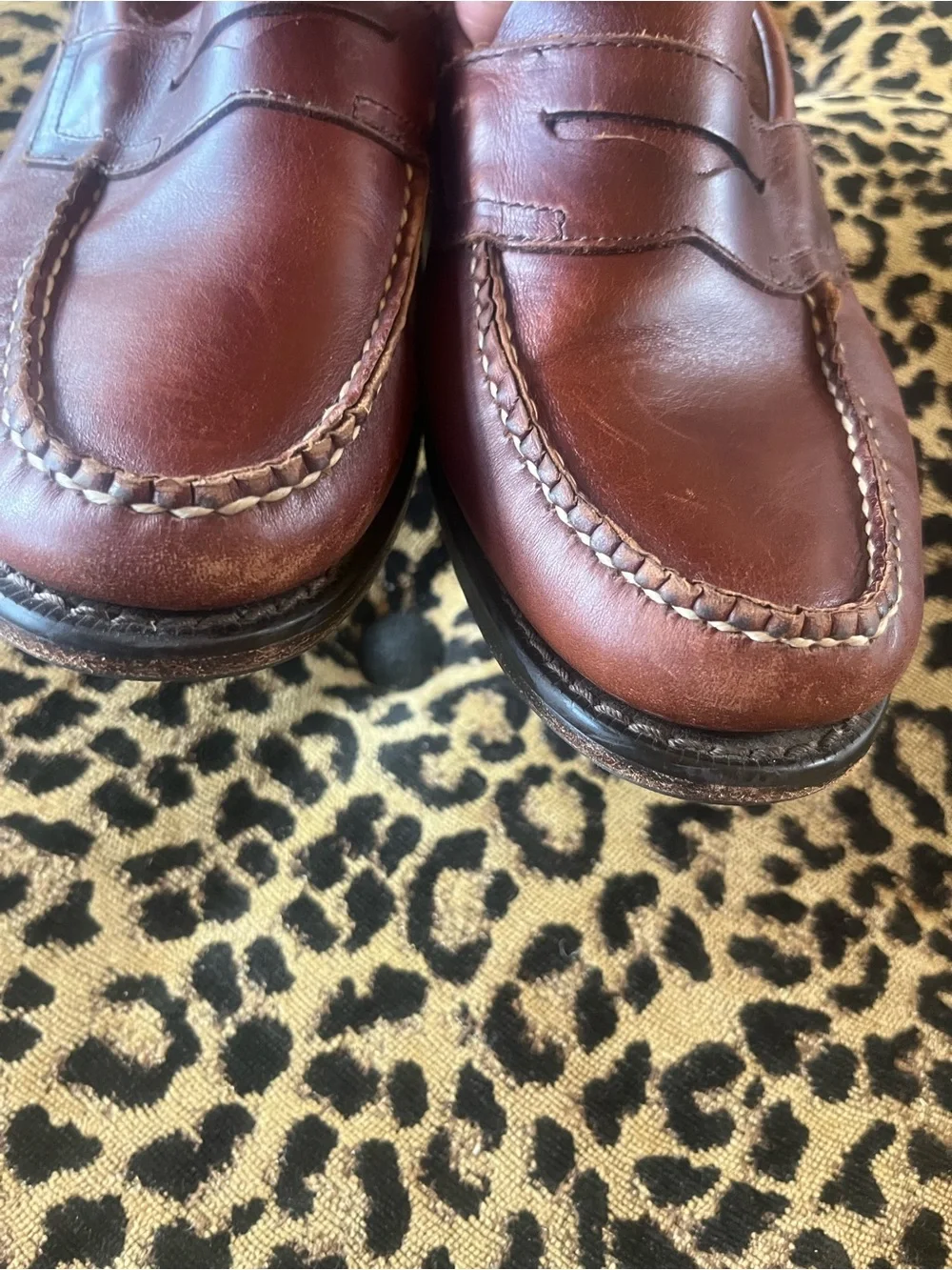Vintage WEEJUNS GH Bass Brown Leather Penny Loafer Mens SZ 7